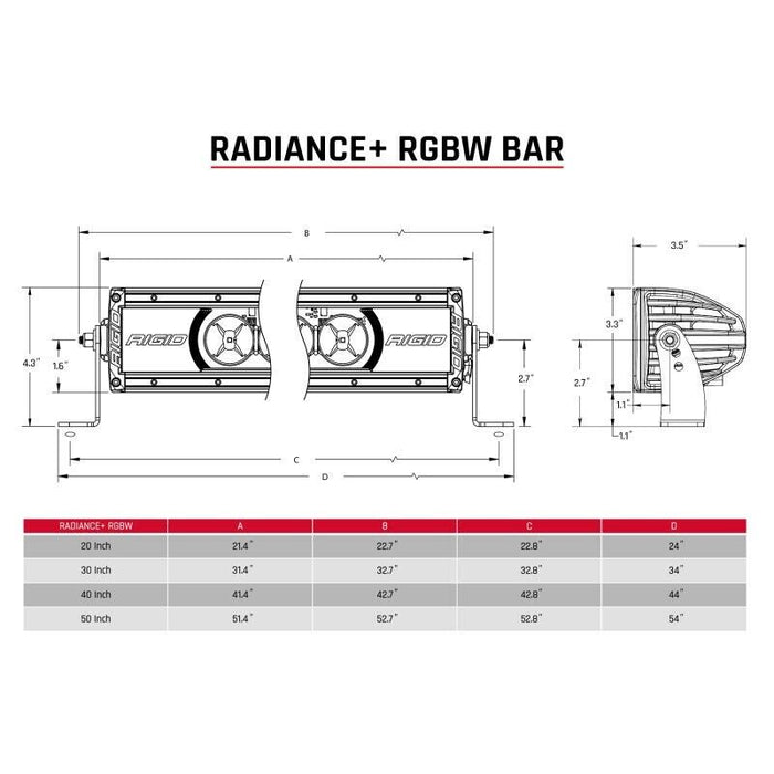 Rigid Industries Radiance+ 40 Inch RGBW Light Bar 240053