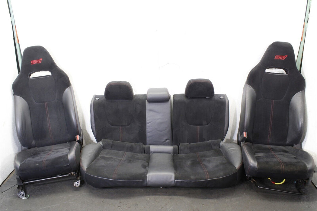 2010 Subaru WRX STI Hatch Black Seat Set Factory OEM Front And Rear 08-14