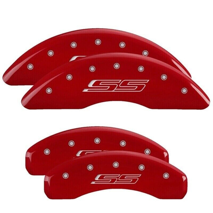 MGP Caliper Covers Red, Silver SS (Gen 5/6) For 2016-2019 Chevrolet Camaro