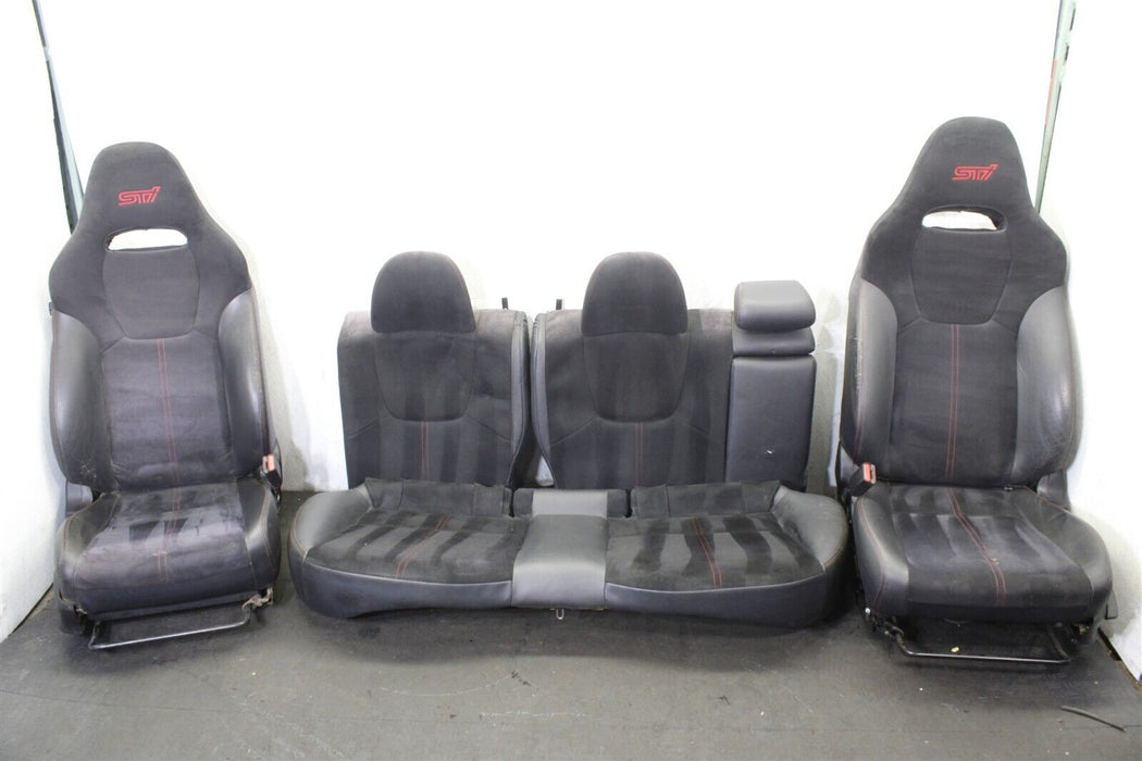 2012 Subaru WRX STI Front And Rear Black Seat Set Factory OEM 08-14