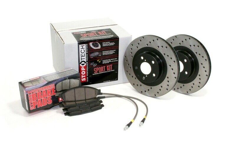 StopTech 979.47002F Sport Axle Pack; Drilled Rotor; Front Brake Rotor Kit