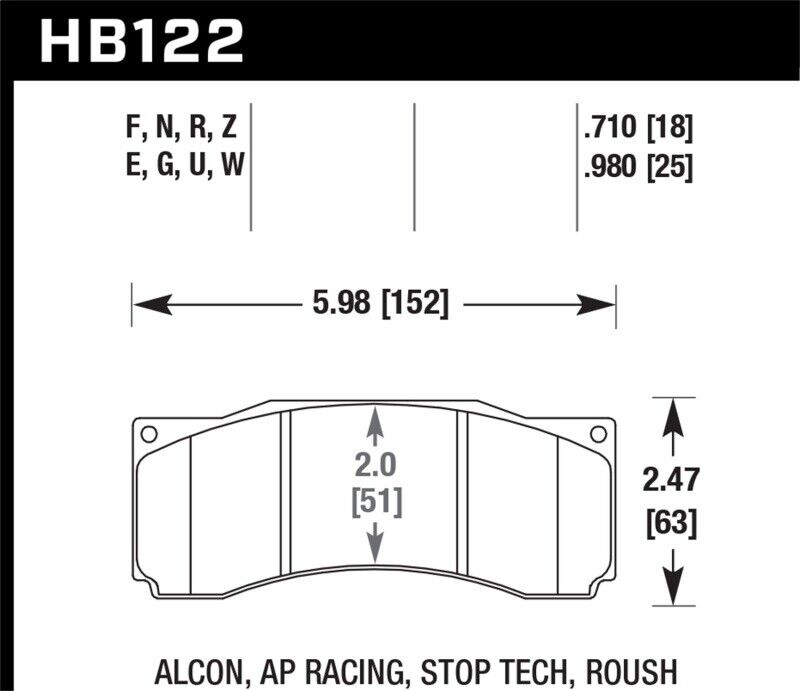 Hawk Performance HB122N.710 HP Plus Disc Brake Pad Fits 07 Mustang