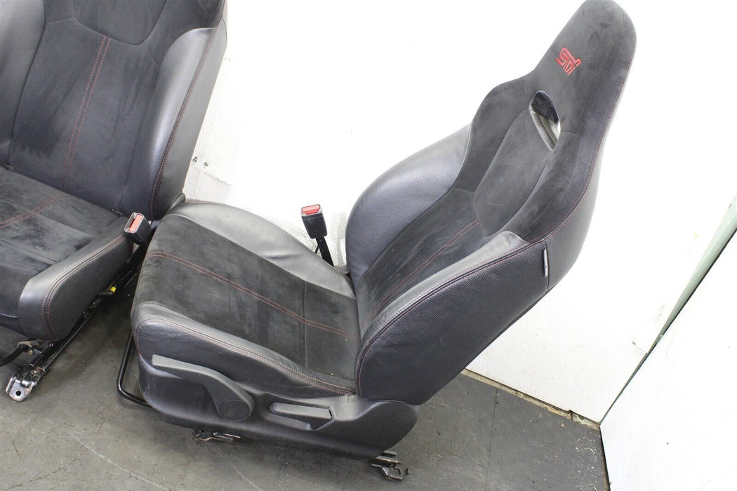 2010 Subaru WRX STI Hatch Black Seat Set Factory OEM Front And Rear 08-14