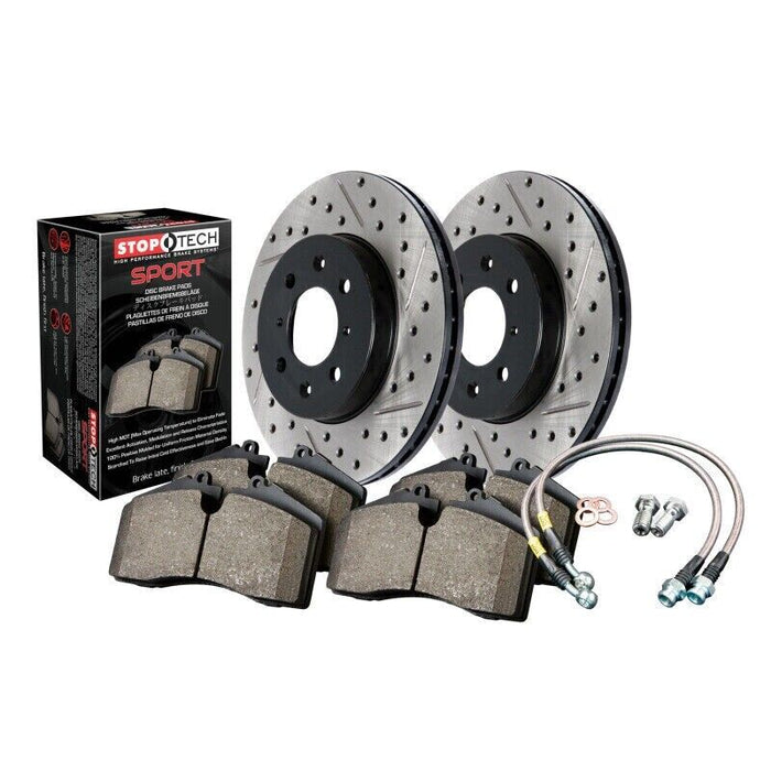 StopTech Sport Drilled & Slotted 1-Piece Rear Brake Kit For 97-01 Honda Prelude