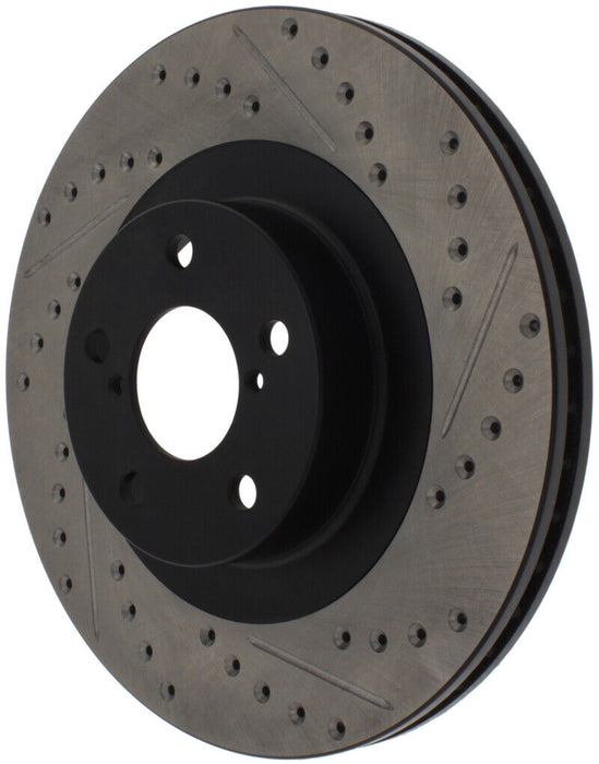 StopTech 127.47018R Sport Cross-Drilled And Slotted Disc Brake Rotor