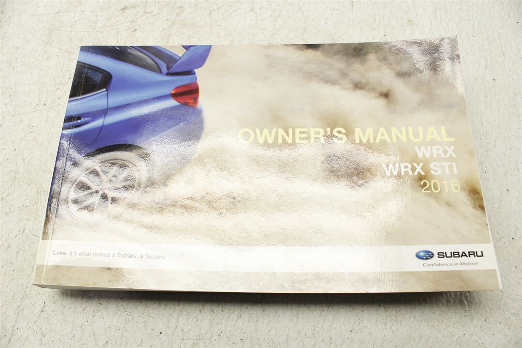 2016 Subaru WRX STI Owners Manual Reading Booklet Assembly Factory OEM 16