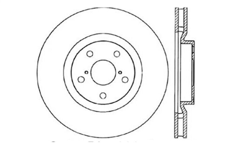 StopTech 127.44104R Sport Cross-Drilled And Slotted Disc Brake Rotor Fits Supra