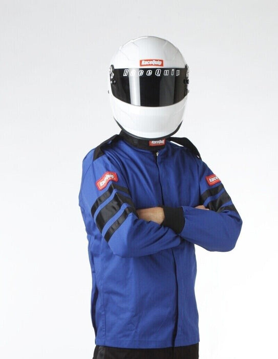 RaceQuip Single Layer Racing Driver Fire Suit Jacket SFI3.2A/1 2XL Blue 111027