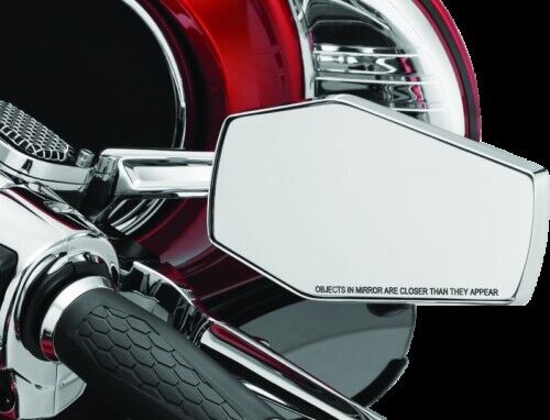 Kuryakyn 5918 Chrome Hex Convex Mirrors for all Harley Models 65-23