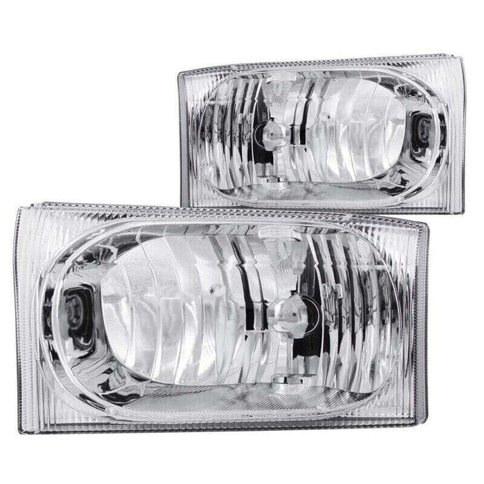 Anzo Crystal Headlights Chrome Set Fits 2000-2004 Ford Excursion