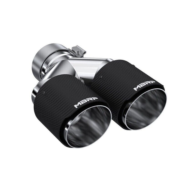 MBRP T5183CF Exhaust Tip - 3" ID, Dual 4" OD Out, Driver Side - Carbon Fiber