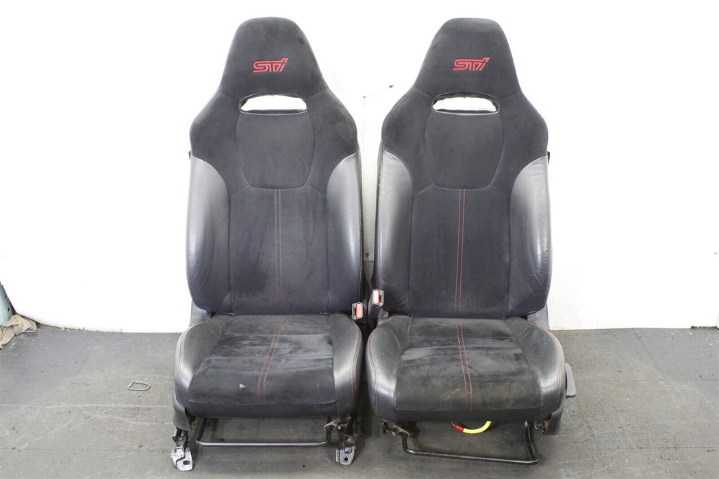 2010 Subaru WRX STI Hatch Black Seat Set Factory OEM Front And Rear 08-14