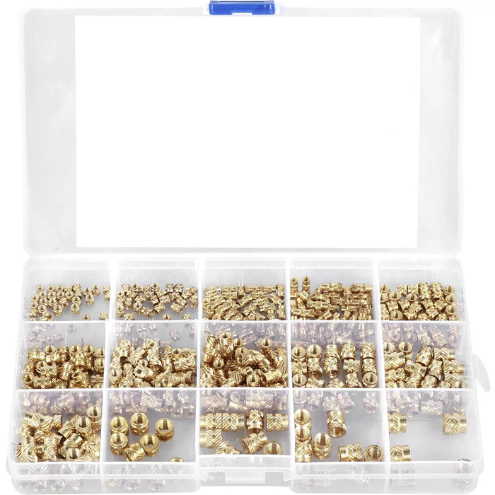 415pcs Female Thread Brass Knurled Threaded Insert Embedment Nuts Assortment^