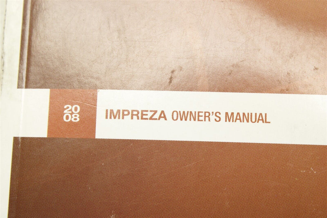 2008 Subaru Impreza WRX STI Owners Manual 08