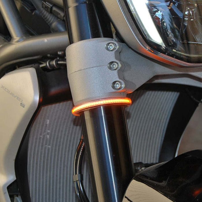 New Rage Cycles RAGE-360-54 Rage 360 LED Front Turn Signal - 54mm - Clear
