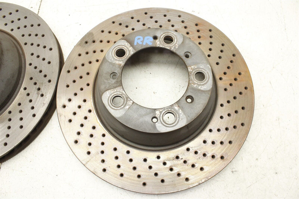 2009 Porsche 911 Carrera Rear Drilled Brake Rotor Disc Set Factory OEM 05-12