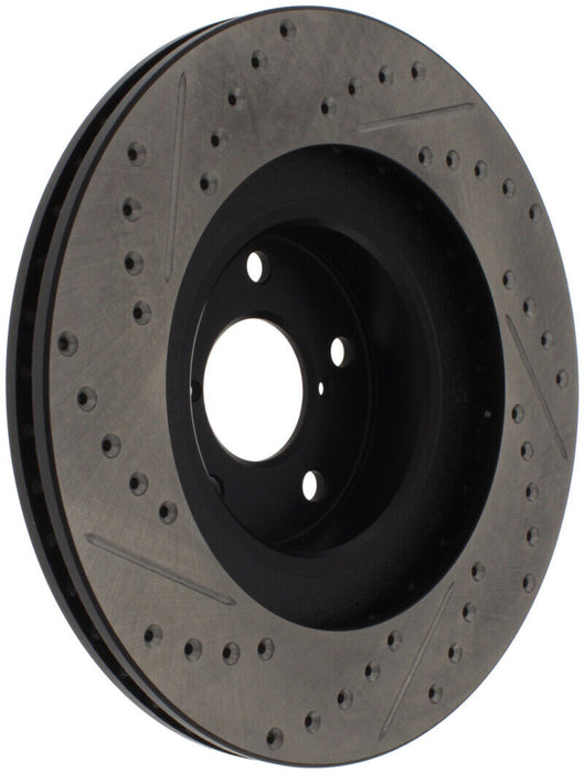 StopTech 127.47018R Sport Cross-Drilled And Slotted Disc Brake Rotor