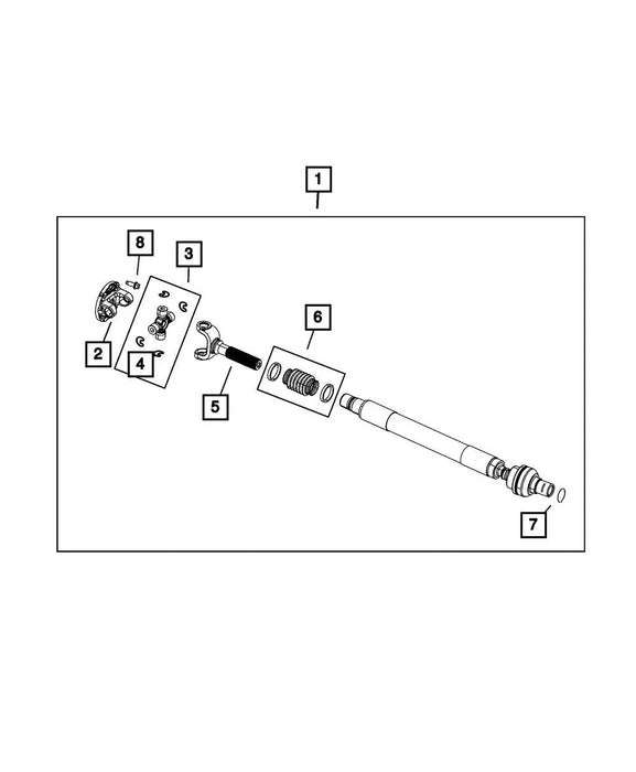 Genuine Mopar 68305624AE 2019-2024 DODGE RAM 2500 6.7L DIESEL FRONT DRIVE SHAFT