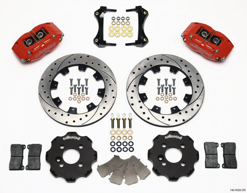 Wilwood 140-8528-DR Dynapro Radial Front Big Brake Kit Hat - Red Caliper