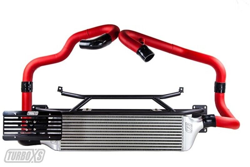 Turbo XS FMIC Fits 2015-2017 Subaru STi - Wrinkle Red Pipes