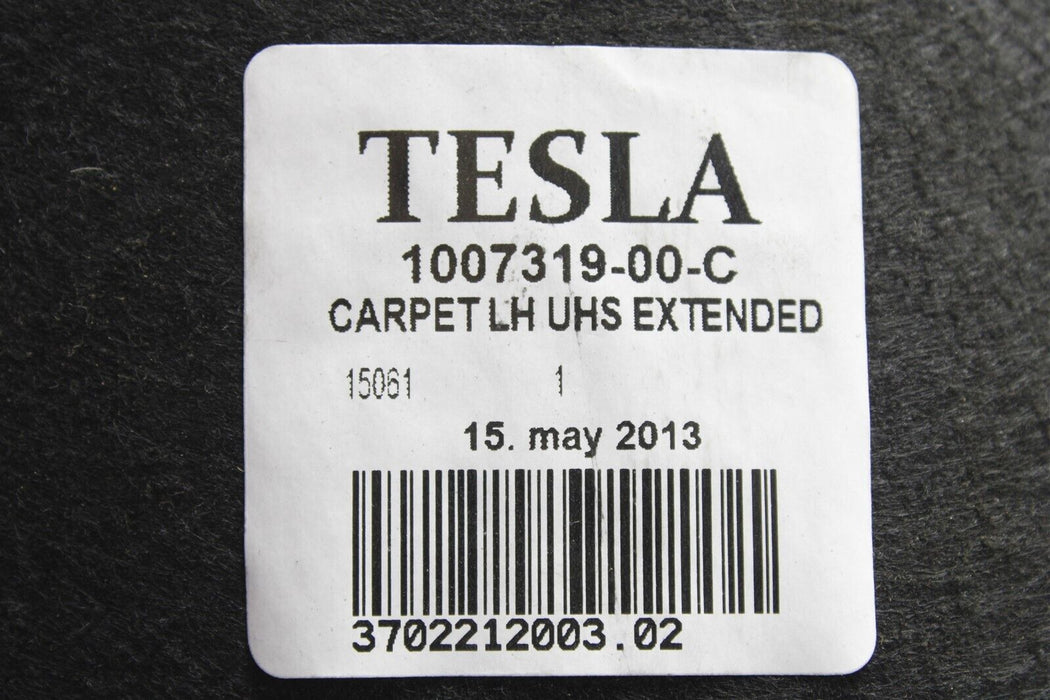 2013 Tesla Model S Driver Left Frunk Carpet Cover 1007319-00-C 12-16