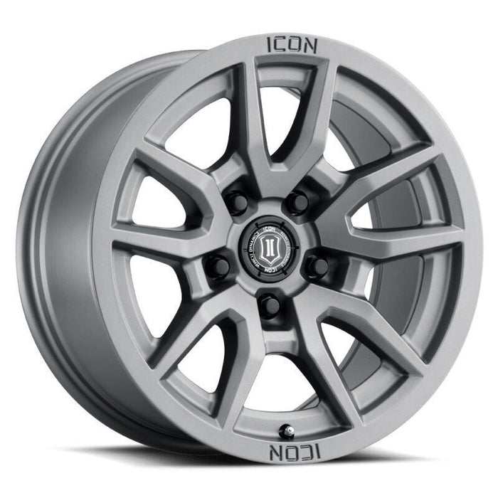 ICON Fits Vector 5 17x8.5 5x5 -6mm Offset 4.5in BS 71.5mm Bore Titanium Wheel