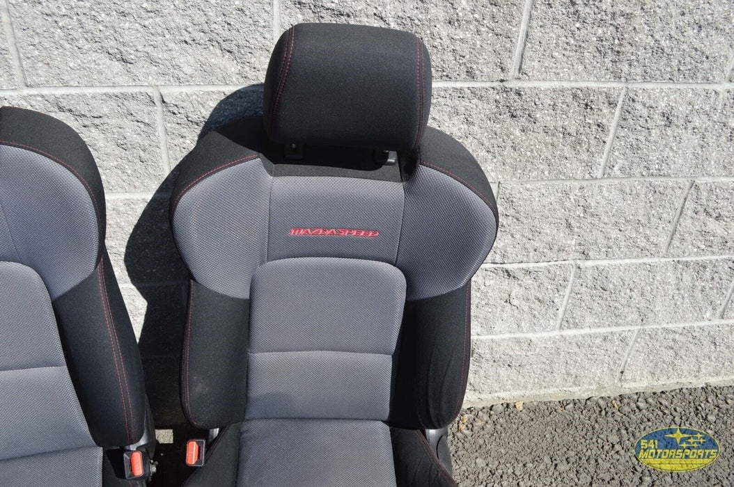 07 08 09 MAZDASPEED3 BLACK GREY SEATS FRONT REAR OEM 2007-2009 MS3 SPEED3 SEAT