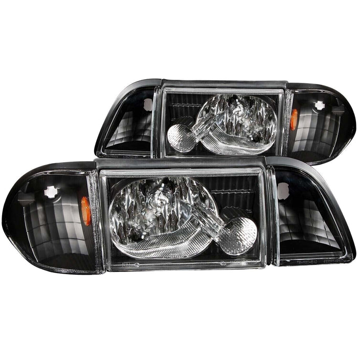 Anzo USA 121192 Crystal Headlight Set Fits 1987-1993 Ford Mustang