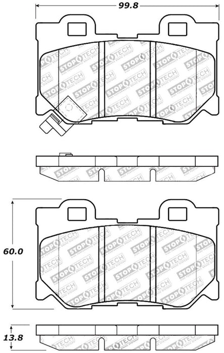 StopTech 309.13470 Rear Disc Brake Pad-Sport Brake Pads