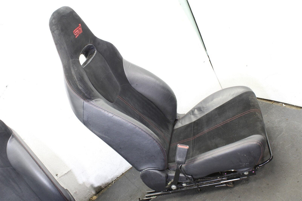 2010 Subaru WRX STI Hatch Black Seat Set Factory OEM Front And Rear 08-14