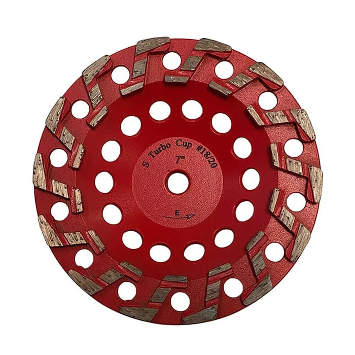 7" Aggressive Diamond Grinding Concrete Cup Wheels 5/8"-11 Arbor #18/20 Grit