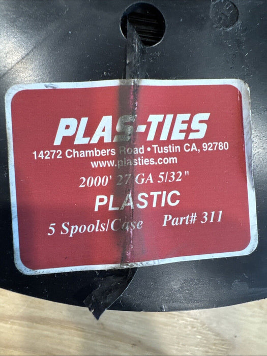 Plas-Ties 2000' 27 Gauge Plastic Ties Spool 5/32" 311 Twist Tie Machine