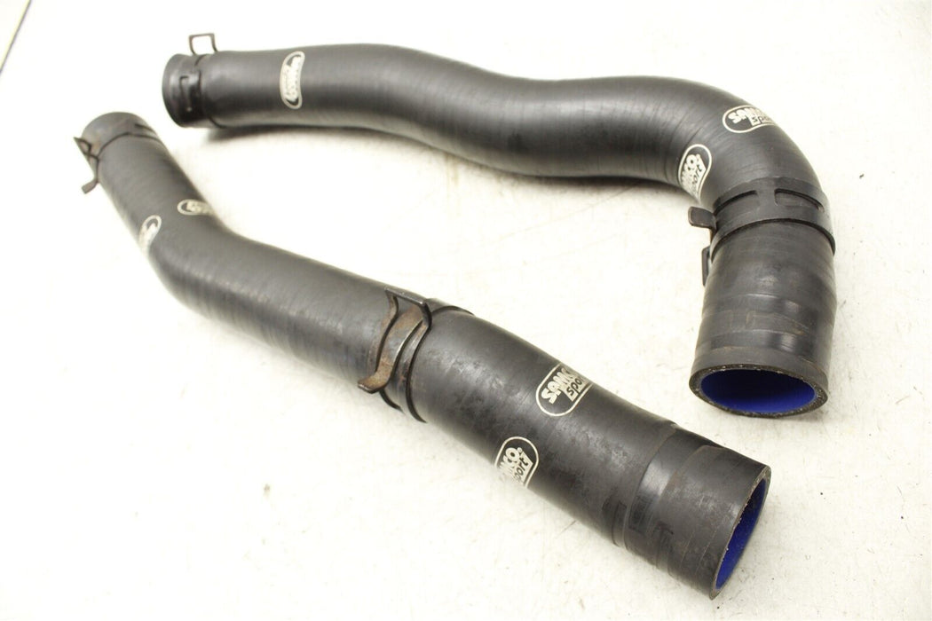 Black Samco Upper Radiator Coolant Hoses For Mitsubishi Evolution X 2008-2015