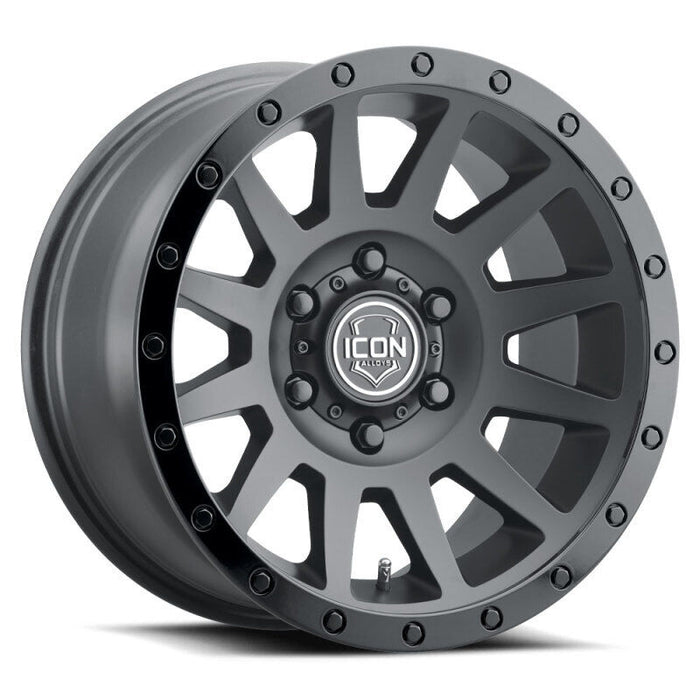 ICON Compression Fits 18x9 6x5.5 0mm Offset 5in BS 106.1mm Bore Double Black