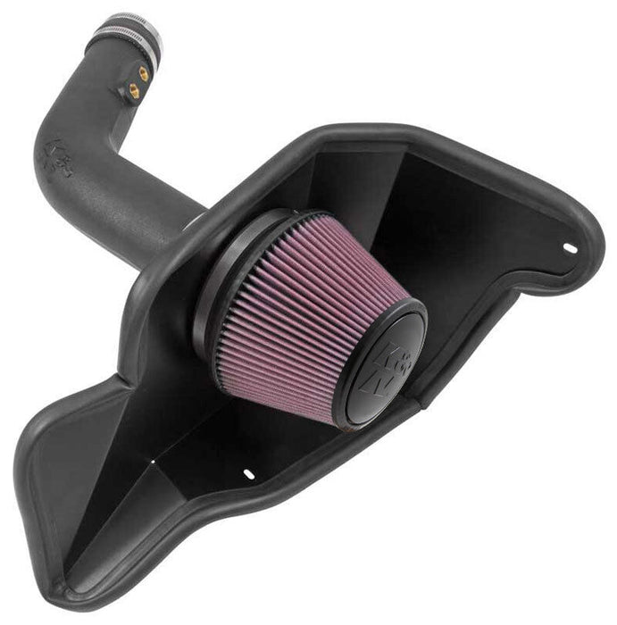 K&N 57-2594 Black Cotton Gauze Performance Air Intake System for 15-17 Mustang