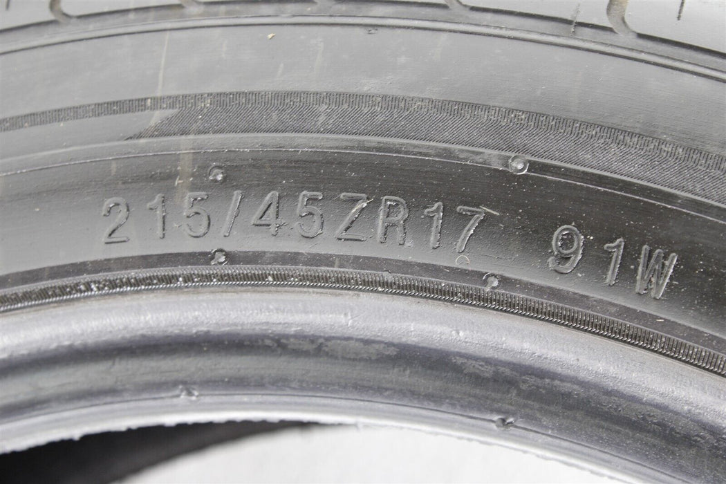 Kumho Ecsta LX 215/45ZR17 91W Tire With 8/32nds Tread Depth USED