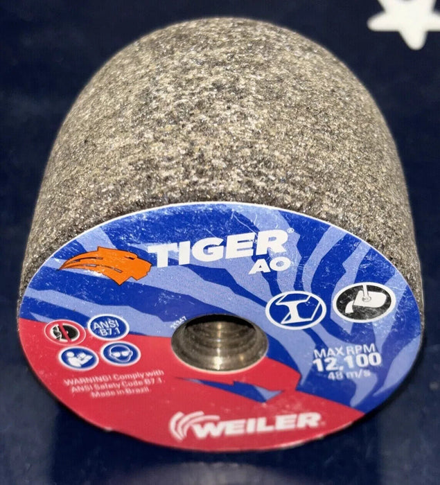 3 Pack WEILER 3x3x5/8-11 Tiger AO 18R Round Tip Grinding Wheel A24-R  68331