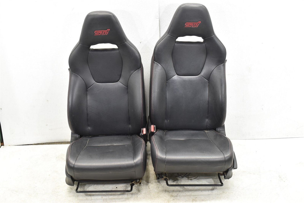 2008-2014 Subaru WRX STI Sedan Leather Full Seat Set Assembly OEM 08-14