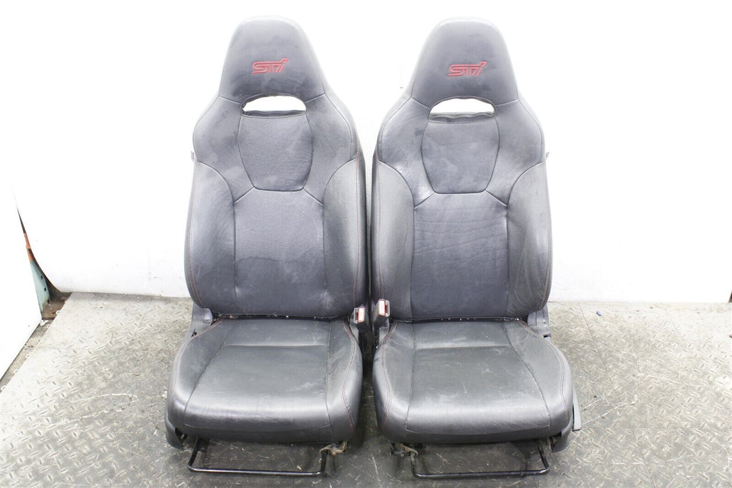 2008-2014 Subaru WRX STI Sedan Limited Leather Seat Set Front Rear 08-14