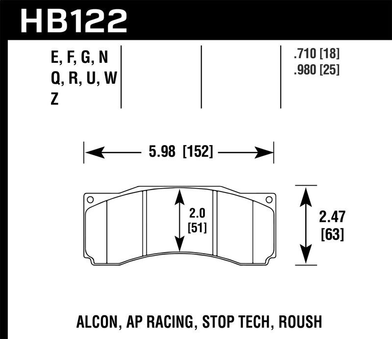 Hawk Performance HB122N.710 HP Plus Disc Brake Pad Fits 07 Mustang