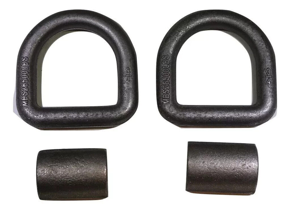 3/4" Forged D-Ring w/Weld-On Clip - 9,000 lb. WLL | 2 PACK