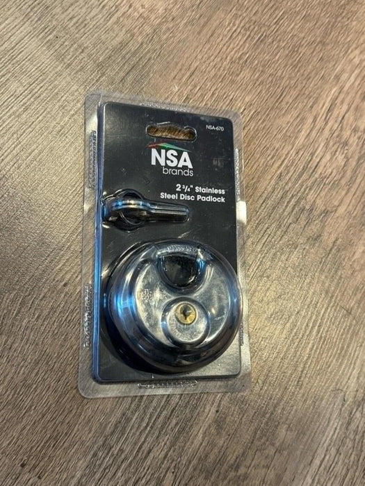 NSA Defense2 Stainless Steel Disc Padlocks 2-3/4" with Two Keys *NEW*