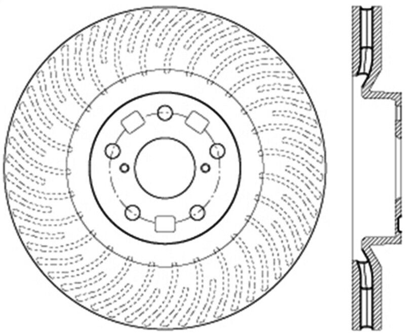 StopTech 128.44185R Sport Cross Drilled Front Right Disc Brake Rotor