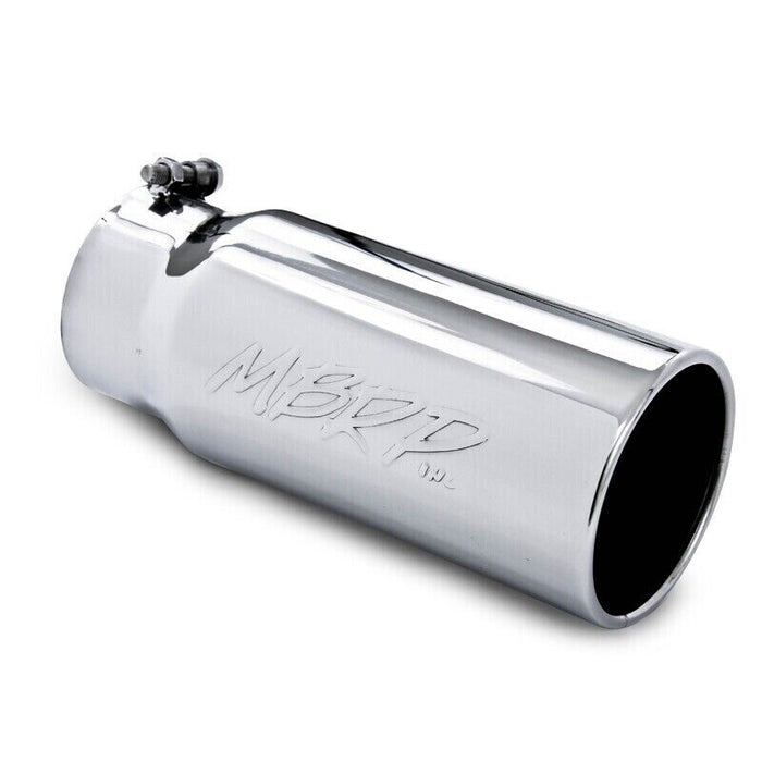 MBRP T5050 Exhaust Tip - 5" O.D. Rolled Straight, 4" Inlet, 12" Length