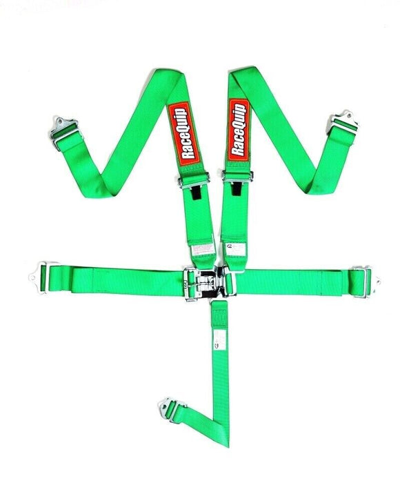 RaceQuip 711071 SFI 5 Point Latch & Link Style Racing Seat Belt Harness Green