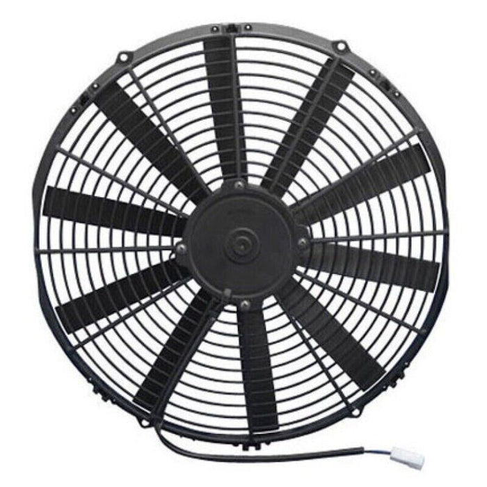 SPAL 16" Low Profile Electric Fan - Black Plastic Straight Style Blades 30100400