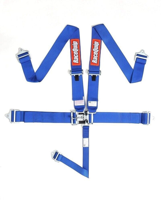 RaceQuip Seat Belt Harness 711021; 3.000" Blue 5-Point Latch