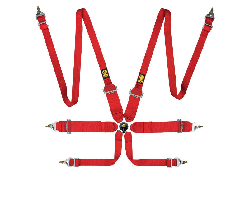 OMP First 3/2 Racing Harness Red DA0-0204-B02-061