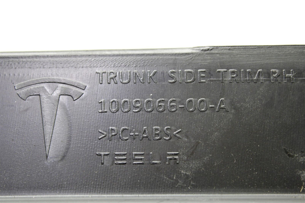 2013 Tesla Model S Passenger Right Trunk Trim Cover 1009066-00-A OEM 12-16