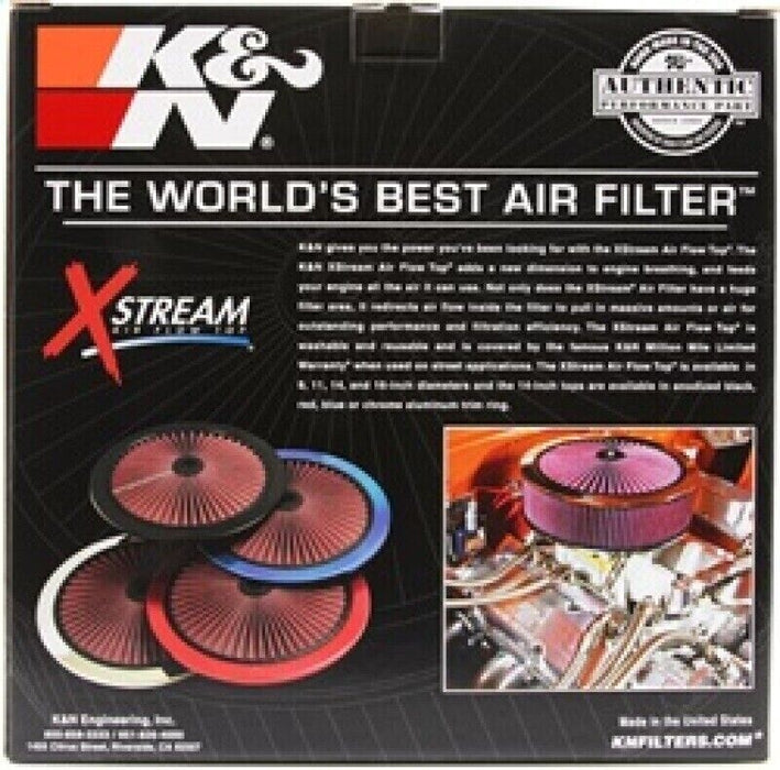 K&N 66-1401 Universal 14" Dia. Black Powder Coated X-Stream Top Lid Air Filter